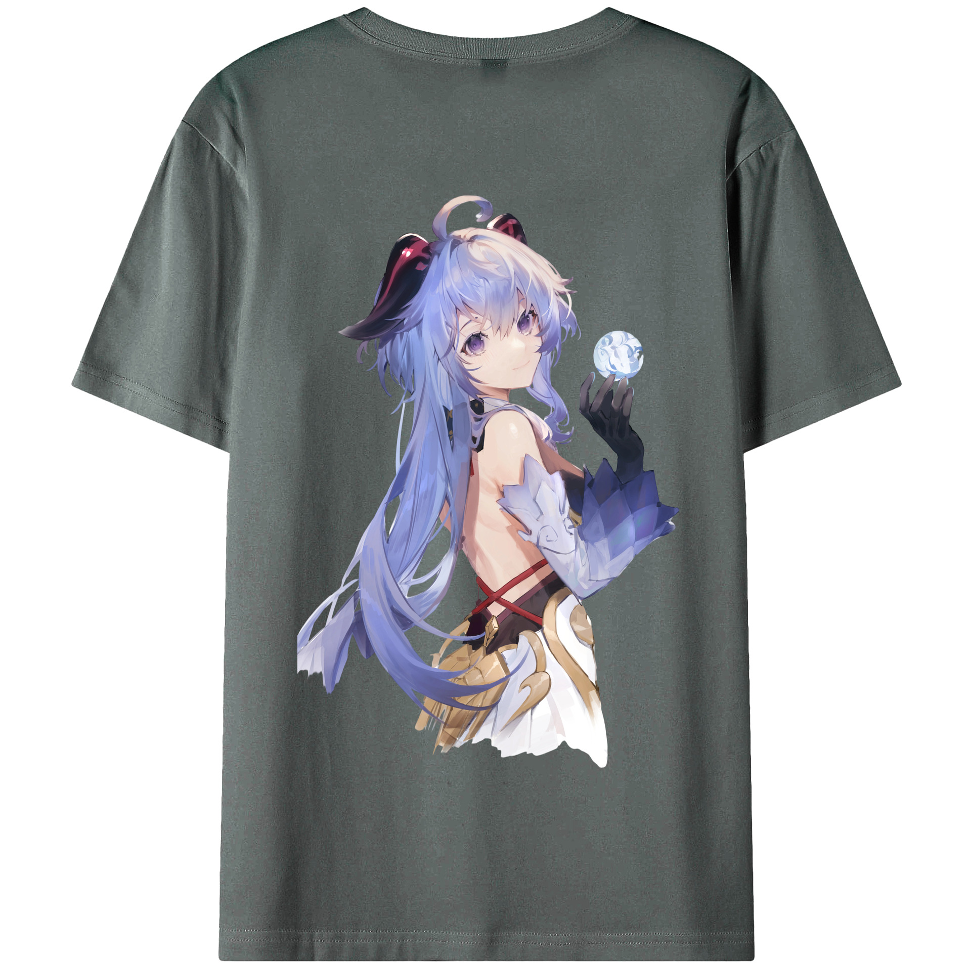 げんし神 甘雨 かんう genshin Ganyu 綿100％半袖Tシャツ（背面プリント）